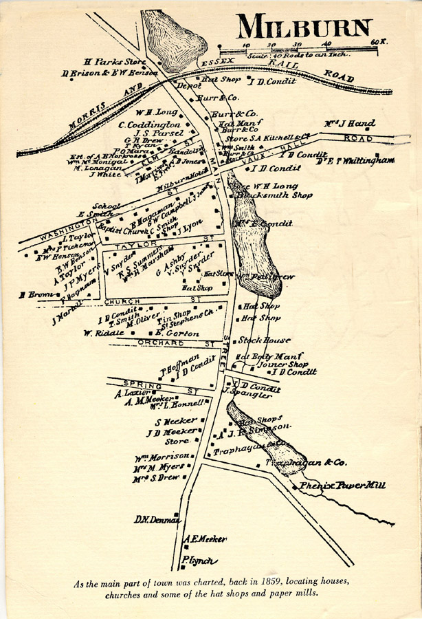 Map of Millburn in 1859