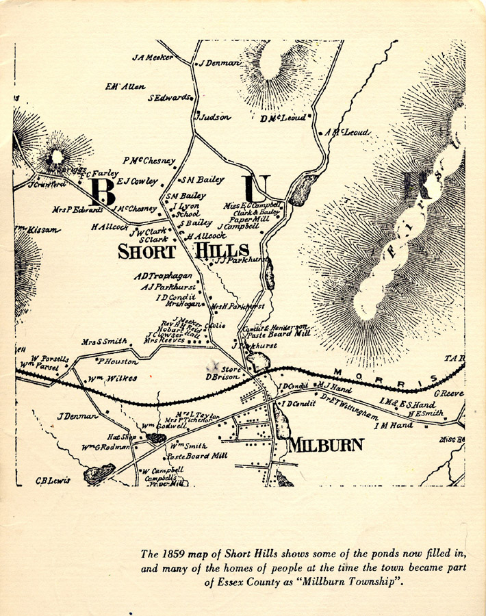 Map of Short Hills in 1859